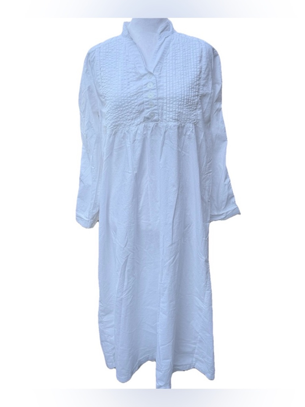 Alexander Del Rossa Small White Cotton Sleepdress PalmCoast Florida Long Sleeve